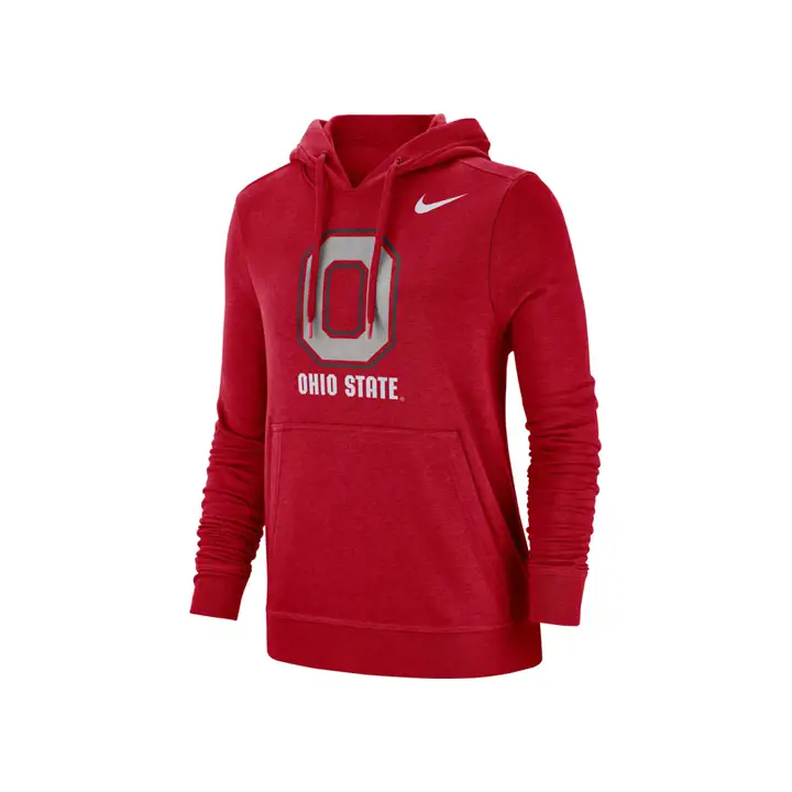 Sweat à capuche Ohio State NCAA pour femme, club, rouge