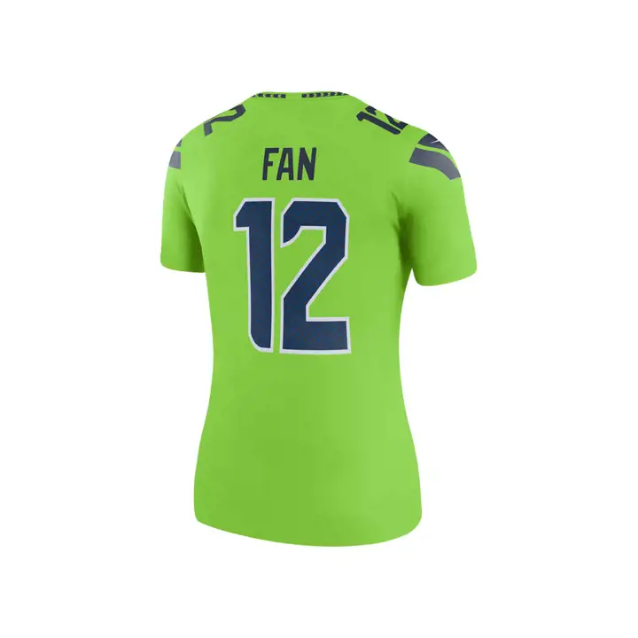 Maillot femme NFL Seahawks Legend Color Rush pour supporter #12 LIME