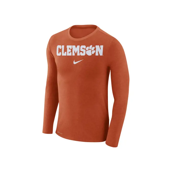 Clemson Tigers NCAA T-shirt chiné à manches longues orange ORG
