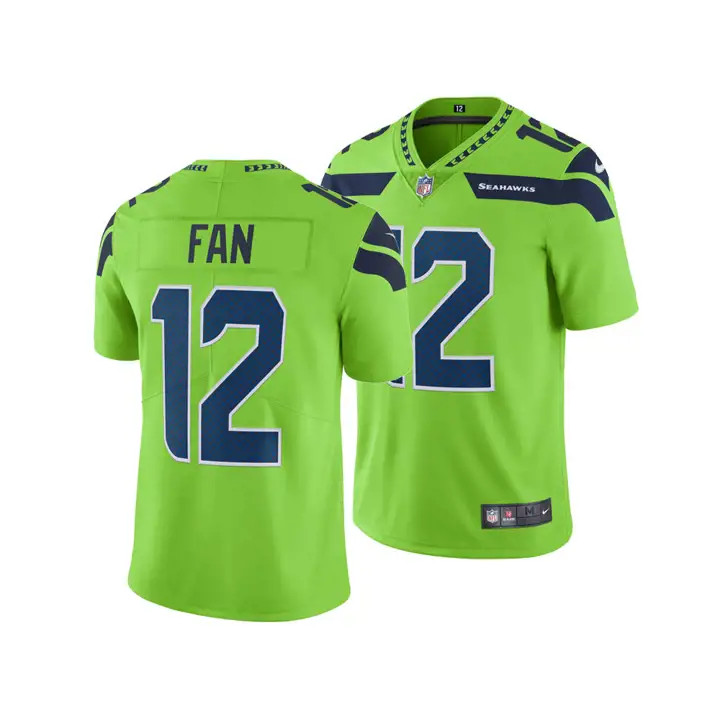 Maillot NFL Seahawks Color Rush édition limitée Fan #12 vert fluo