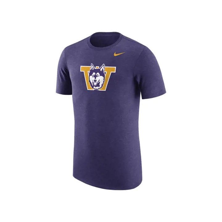 T-shirt trois mélanges à logo voûté NCAA Washington, violet