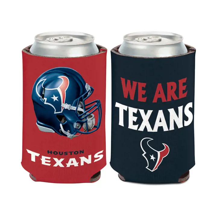 Coussin isolant de canette avec slogan des Texans - bleu marine