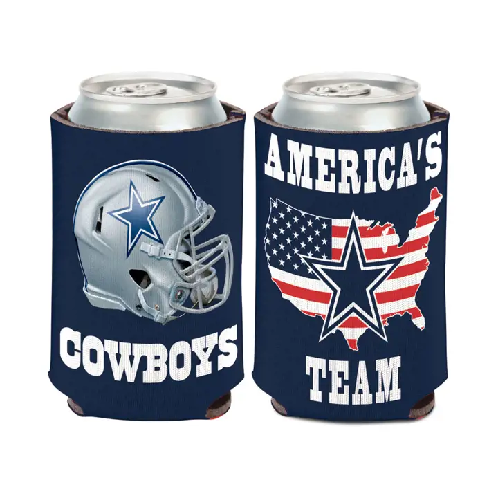 Can Coozie COWBOYS slogan bleu marine