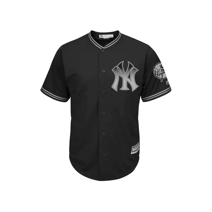 Maillot NY blk/blk en carbone noir des Yankees de la MLB