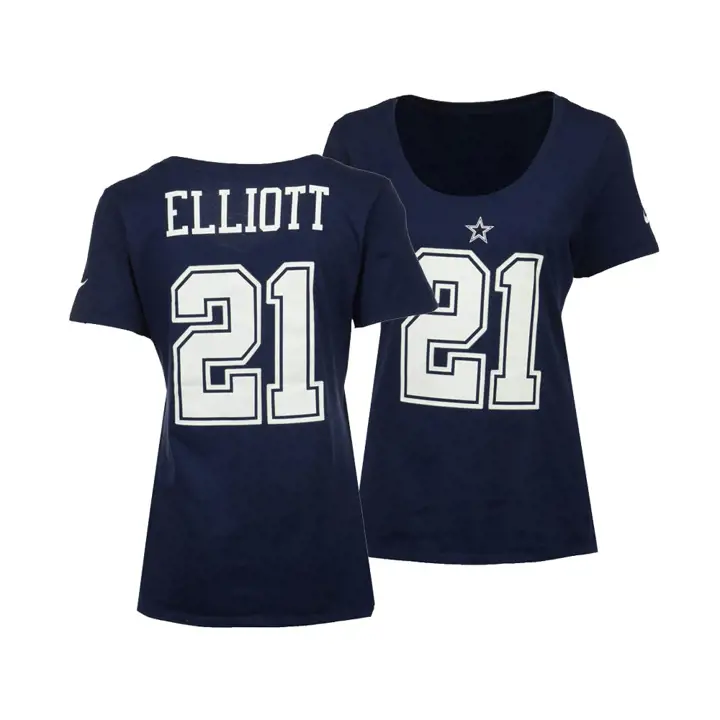 T-shirt NFL femme Dallas Cowboys Player Pride Ezekiel Elliott marine