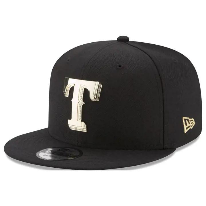 CASQUETTE SNAPBACK 9FIFTY MLB GOLD AND ICE TEXAS RANGERS NOIRE