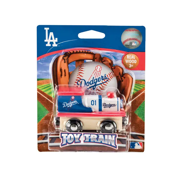 DODGERS Train en bois bleu