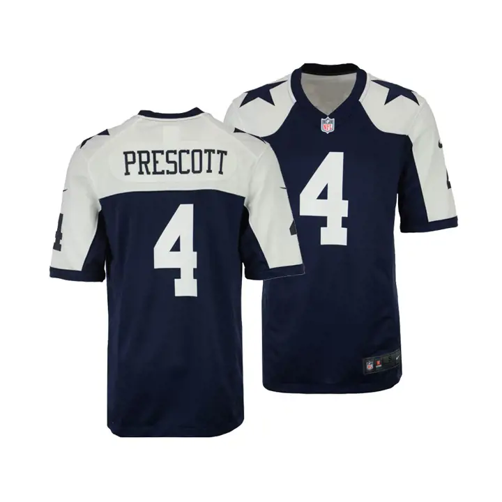 Maillot NFL Cowboys Dak Prescott bleu marine/blanc