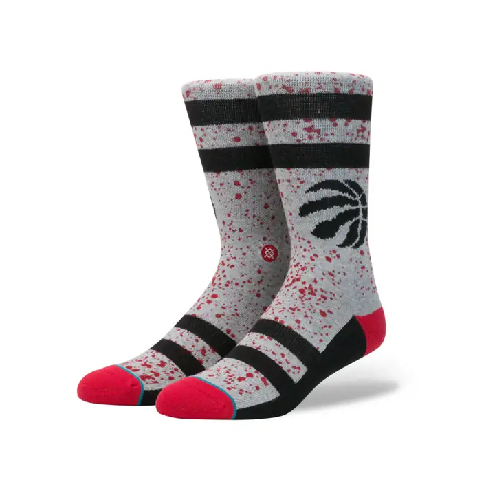 Chaussettes d'équipage NBA Toronto Raptors Overspray gris