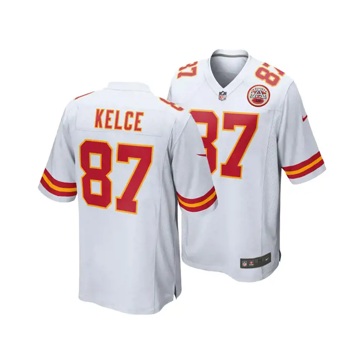 Maillot de match NFL Kansas City Chiefs Kelce BLANC