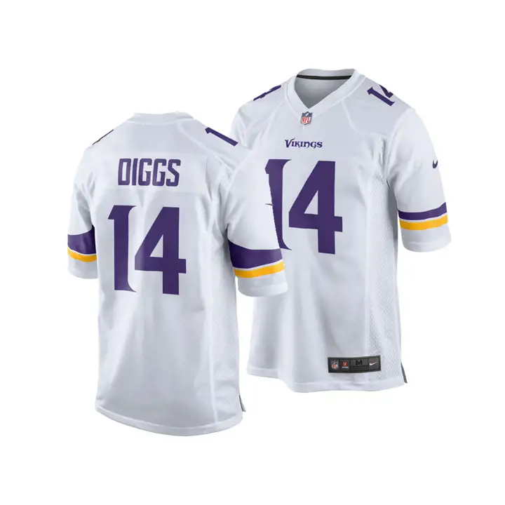 Maillot de match NFL Minnesota Vikings Stefon Diggs BLA/vio