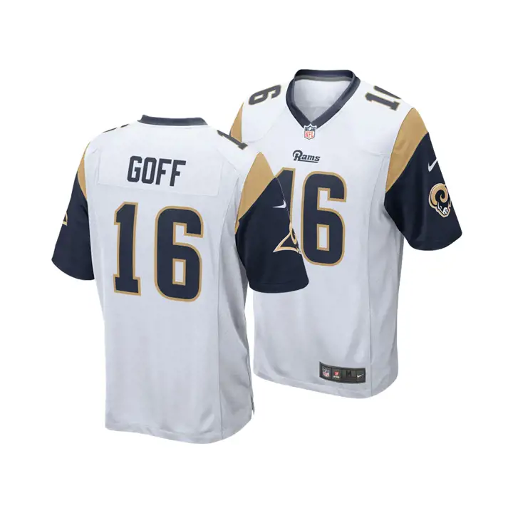 Maillot de match NFL Los Angeles Rams Jared Goff BLANC/marine
