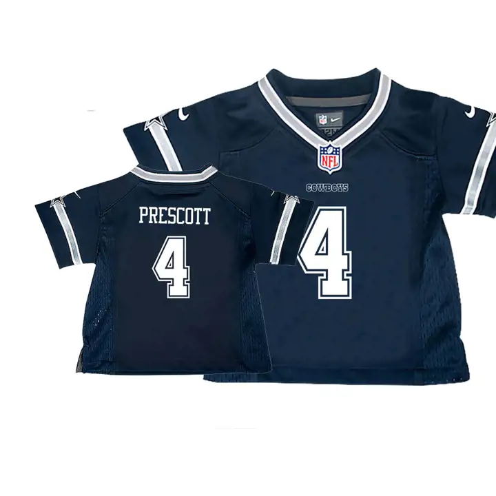 MAILLOT DE MATCH POUR BÉBÉ COWBOYS NFL Dak Prescott bleu marine/blanc