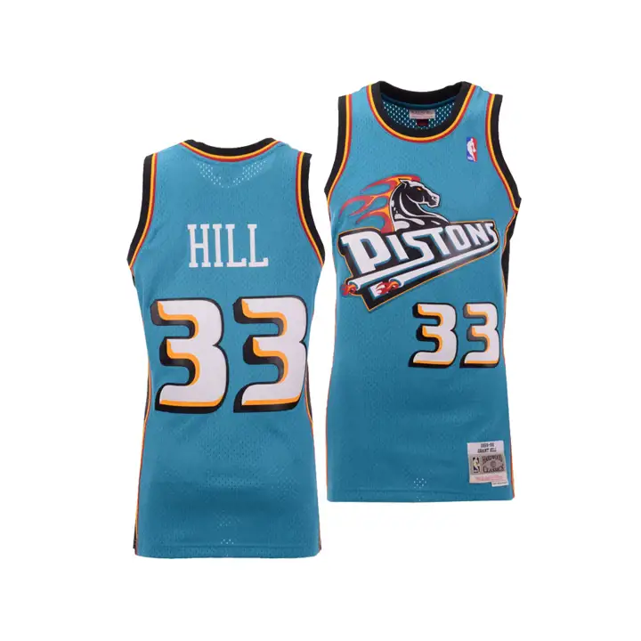 MAILLOT NBA PISTONS M&N Swingman Grant Hill BLEU SARCELLE