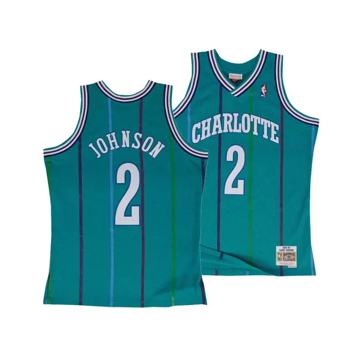 MAILLOT HORNETS NBA M&N Swingman Larry Johnson TEAL