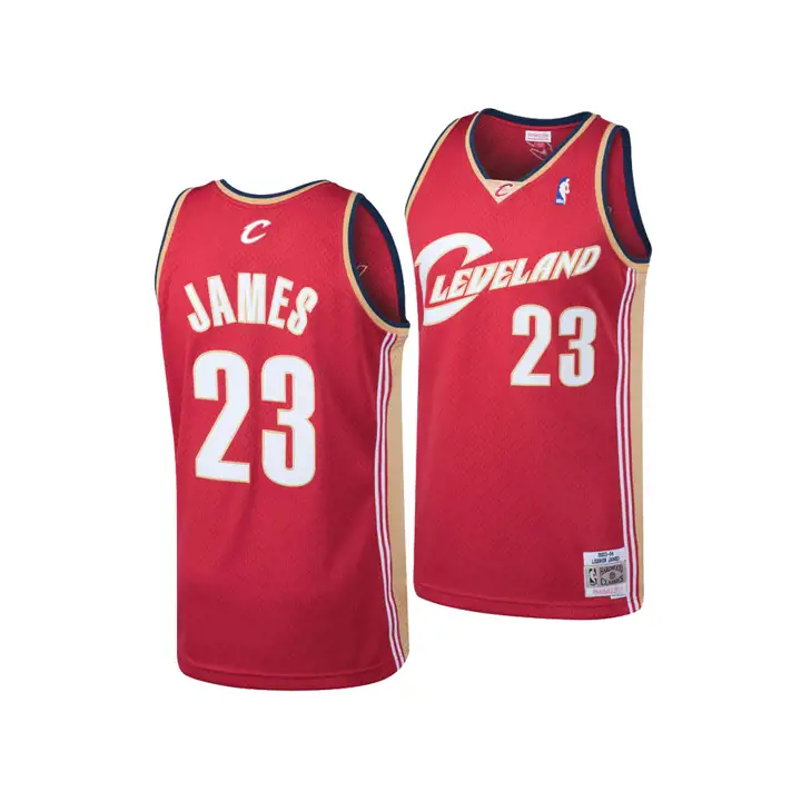 CAVS NBA M&N Swingman Maillot LeBron James ROUGE