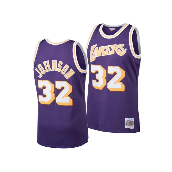 LAKERS NBA Maillot Swingman M&N Magic Johnson VIOLET