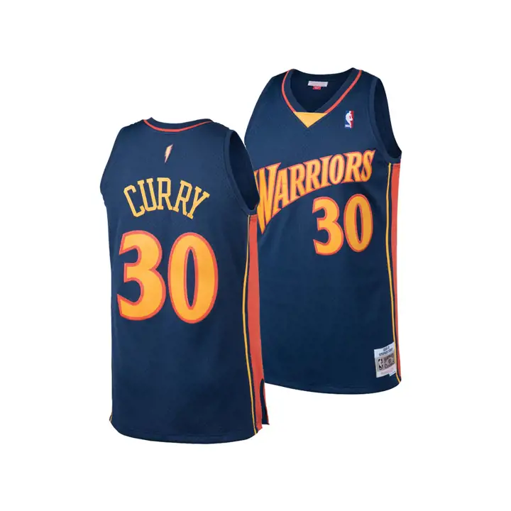 Maillot Swingman NBA des Warriors M&N Stephen Curry bleu marine