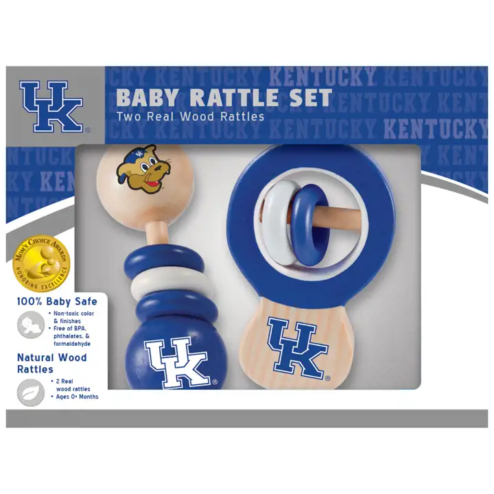 Ensemble hochet bébé Kentucky bleu
