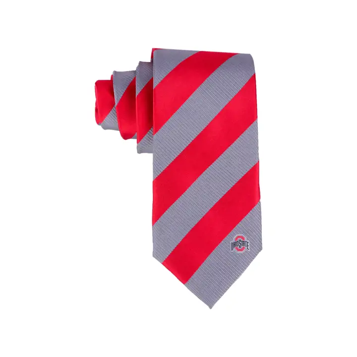 Cravate en soie tissée RED/gry Ohio State Buckeyes Regiment