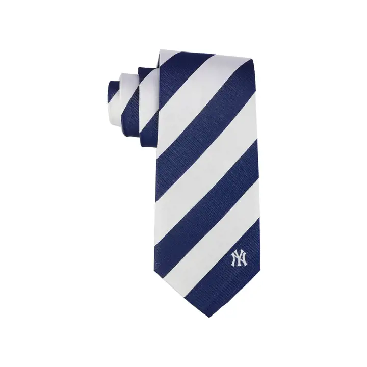 Cravate en soie tissée New York Yankees Regiment   BLEU MARINE/blanc