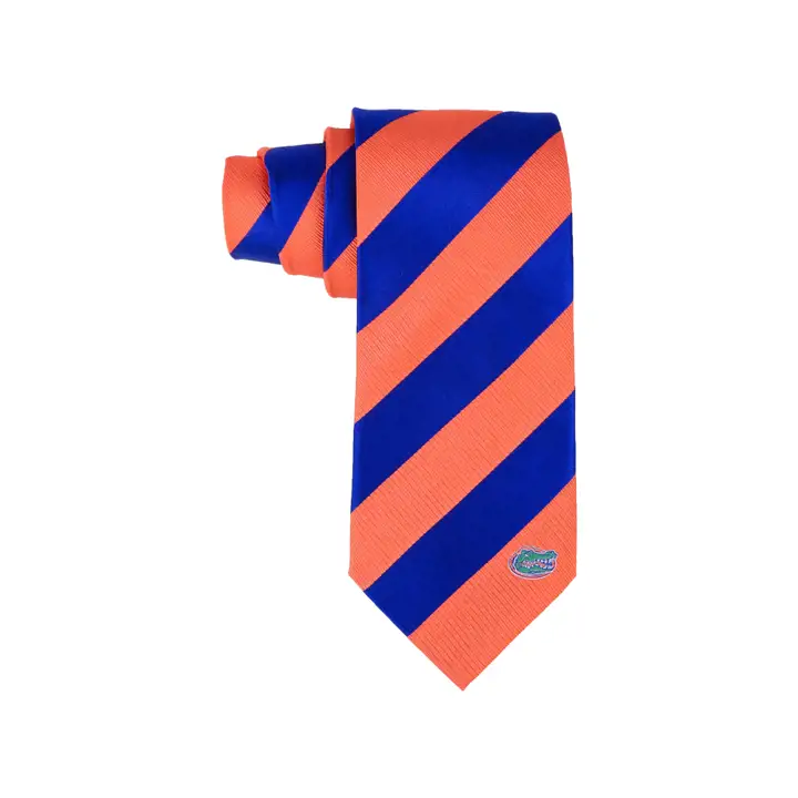Cravate en soie tissée Florida Gators Regiment BLEU/orange