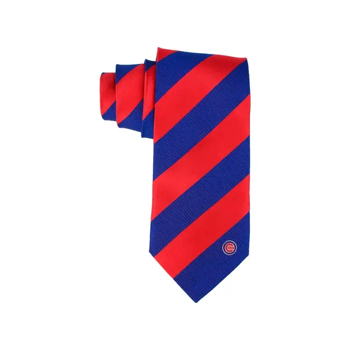 Cravate en soie tissée Chicago Cubs Regiment BLEU/rouge