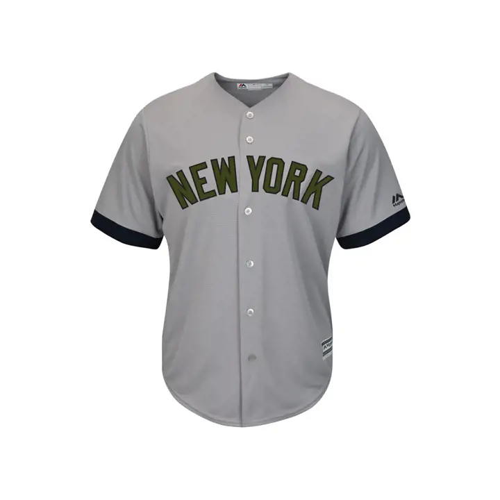 Maillot Cool Base Yankees MLB Memorial Day 18 gris/vert foncé