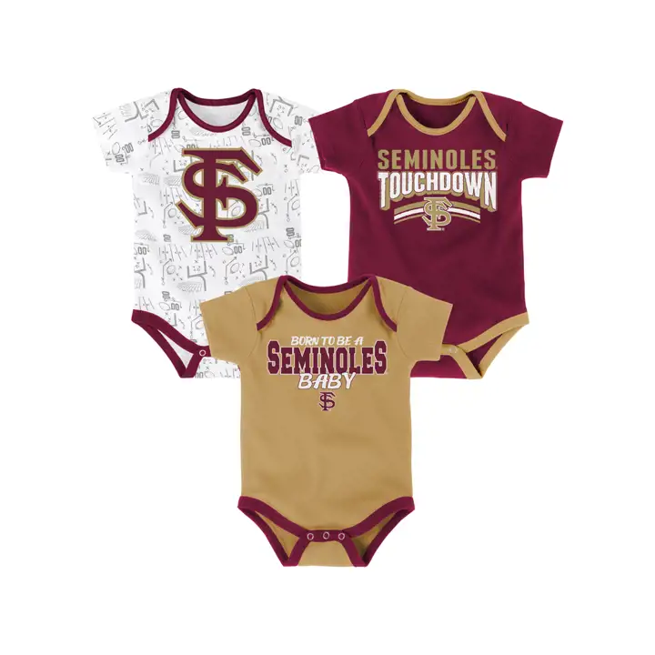 Ensemble 3 pièces barboteuse nouveau-né NCAA Florida St Seminoles Playermaker