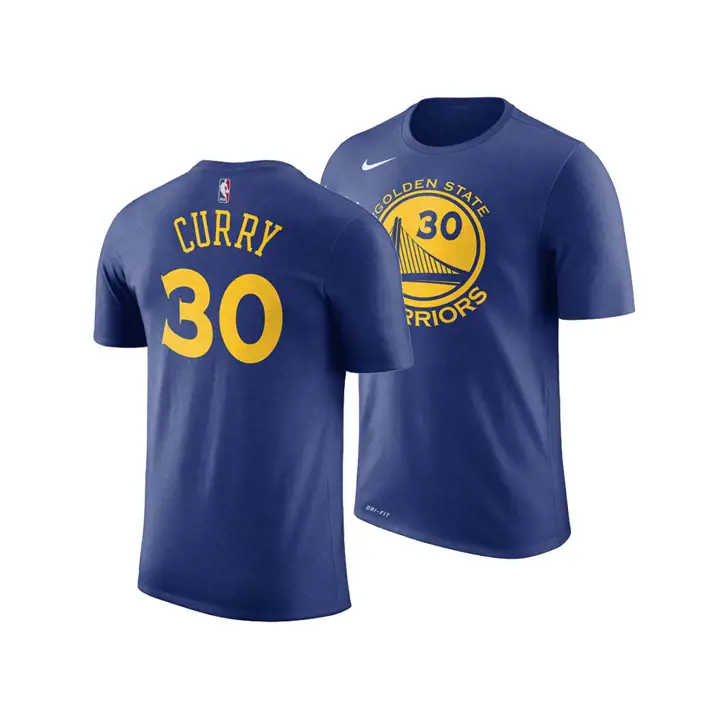 T-SHIRT NBA ICON PLAYER Golden State Warriors Curry BLEU