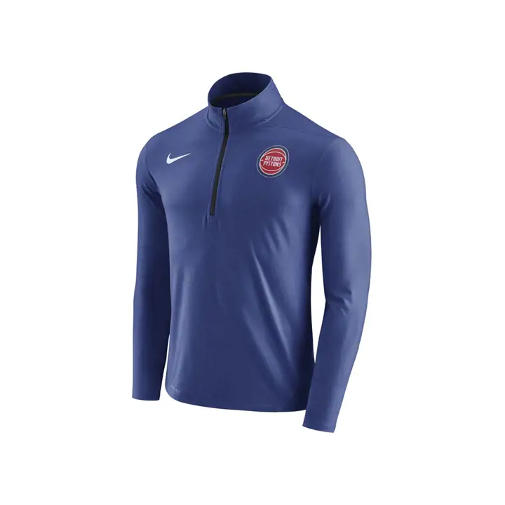 Haut à manches longues demi-zippé Detroit Pistons NBA bleu
