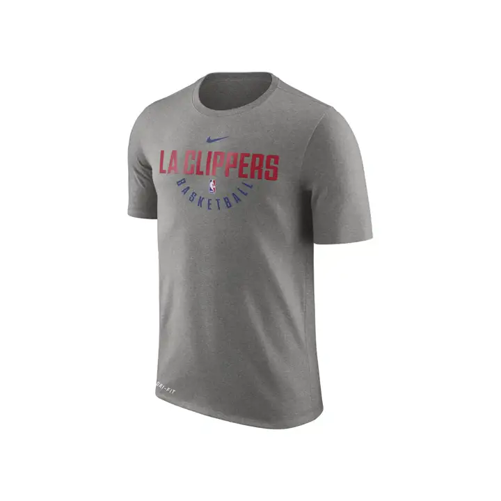 T-SHIRT D'ENTRAÎNEMENT EN COTON NBA DRI-FIT LOS ANGELES CLIPPERS GRIS