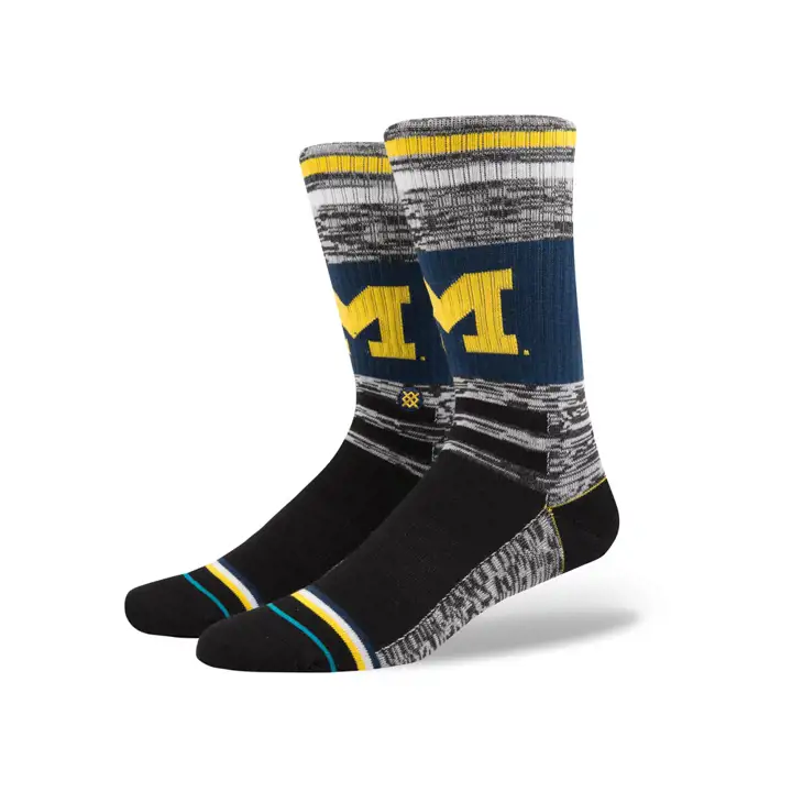 Michigan Wolverines NCAA Chaussettes d'équipage universitaires marine