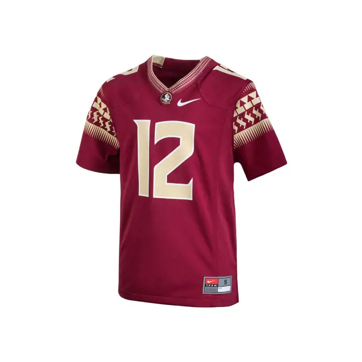Maillot de match de football américain réplique pour jeune NCAA Florida St 17 bordeaux/gl