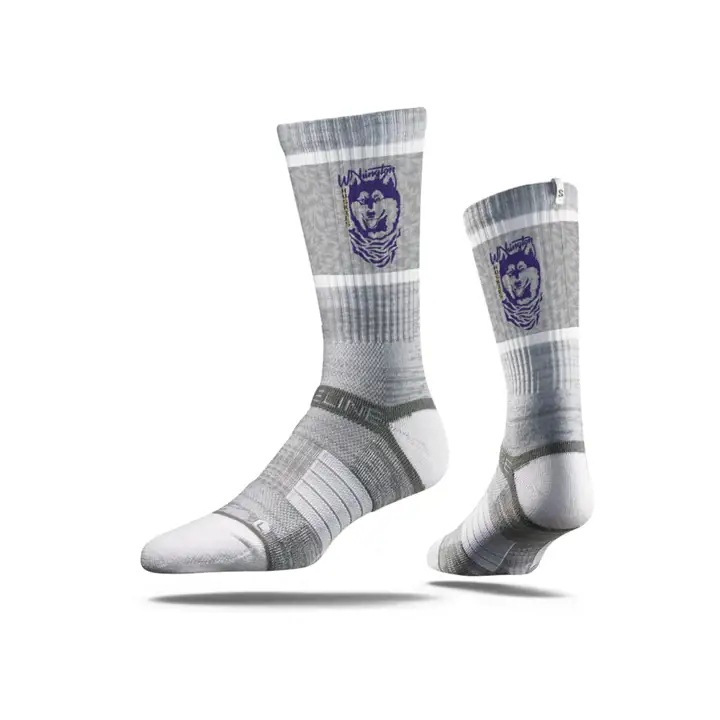 Chaussettes ras du cou Washington Huskies NCAA Strideline II gris/blanc