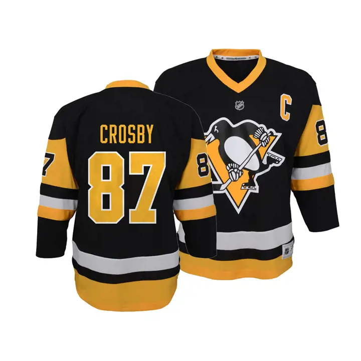 Maillot réplique de joueur NHL Penguins pour enfant Sidney Crosby NOI/g