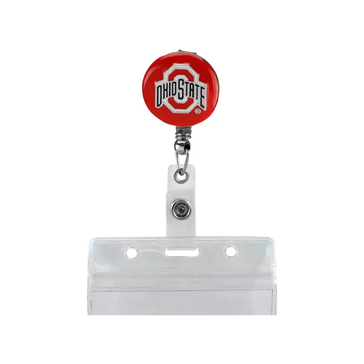 Porte-badge de mode Ohio State Buckeyes ARGENT/ROUGE