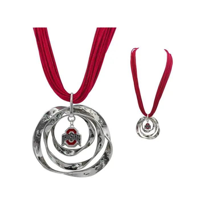 Collier Cercle Martelé Ohio State Buckeyes ARGENT/ROUGE