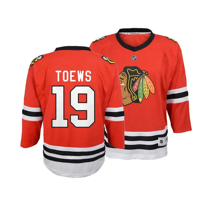 Maillot Jonathan Toews replica enfant NHL Blackhawks ROUGE