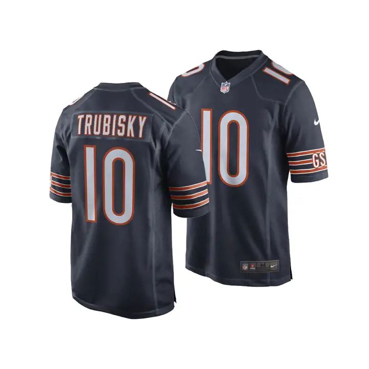 Maillot de match NFL des BEARS Mitchell Trubisky marine