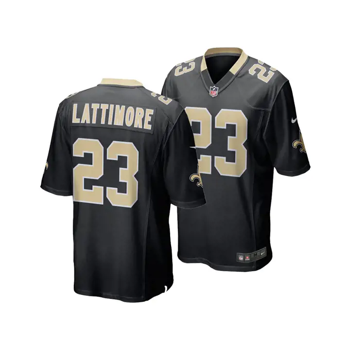 Maillot de match NFL des SAINTS Marshon Lattimore NOIR