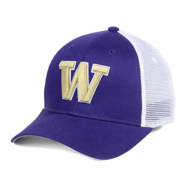 "Casquette filet à ajustement UW Big Rig « W » Washington pur/b"