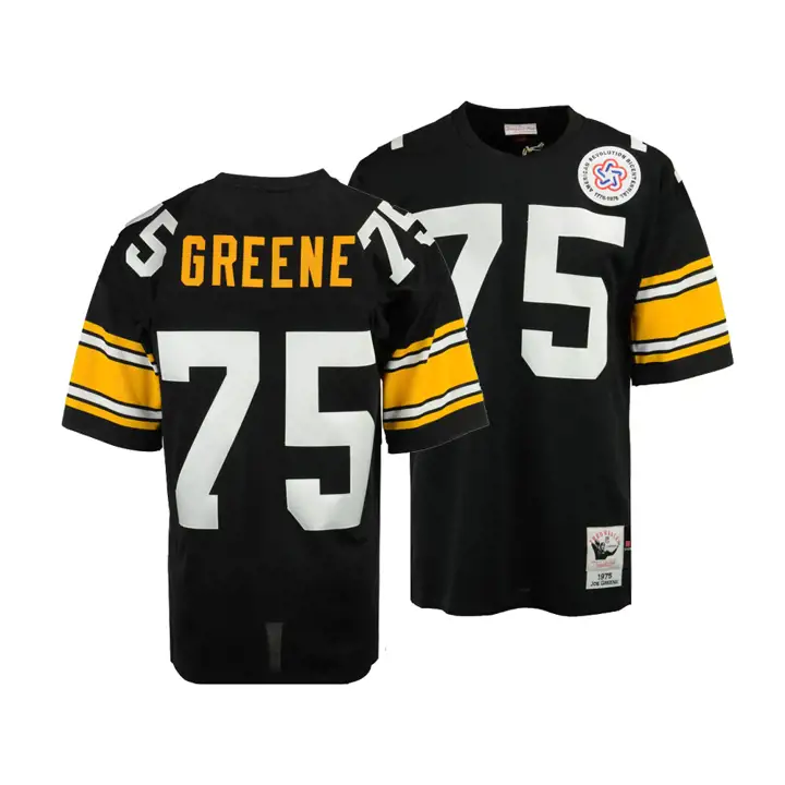 Maillot Authentique NFL M&N Pittsburgh Steelers Joe Greene Noir
