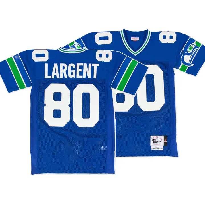 Maillot Authentique NFL M&N Seattle Seahawks Steve Largent rbl