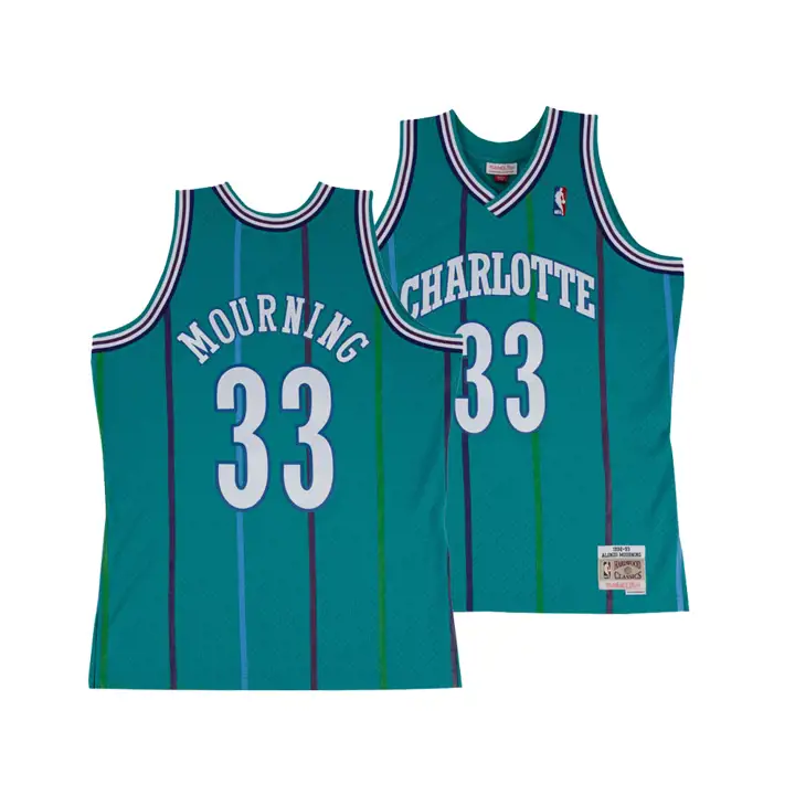 HORNETS NBA M&N Swingman Jersey Alonzo Mourning teal