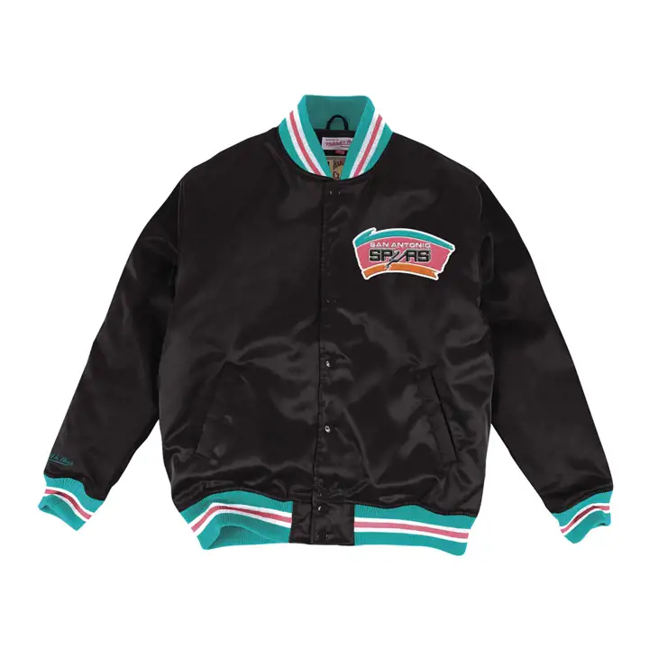 Blouson satiné NBA des San Antonio Spurs   NOIR/bleu sarcelle