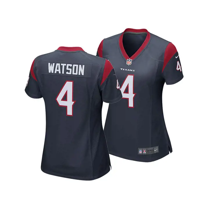 Maillot de match NFL pour femme des Texans DeShaun Watson marine/rouge
