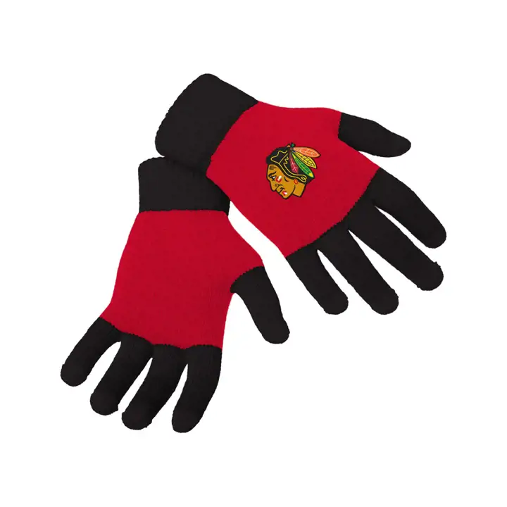 Gants de texto en maille color block Chicago Blackhawks Noir/rouge