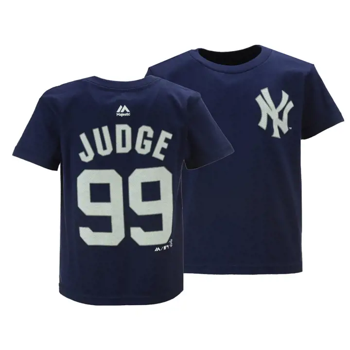 T-shirt officiel de joueur Aaron Judge des Yankees de la MLB pour jeune (bleu marine)