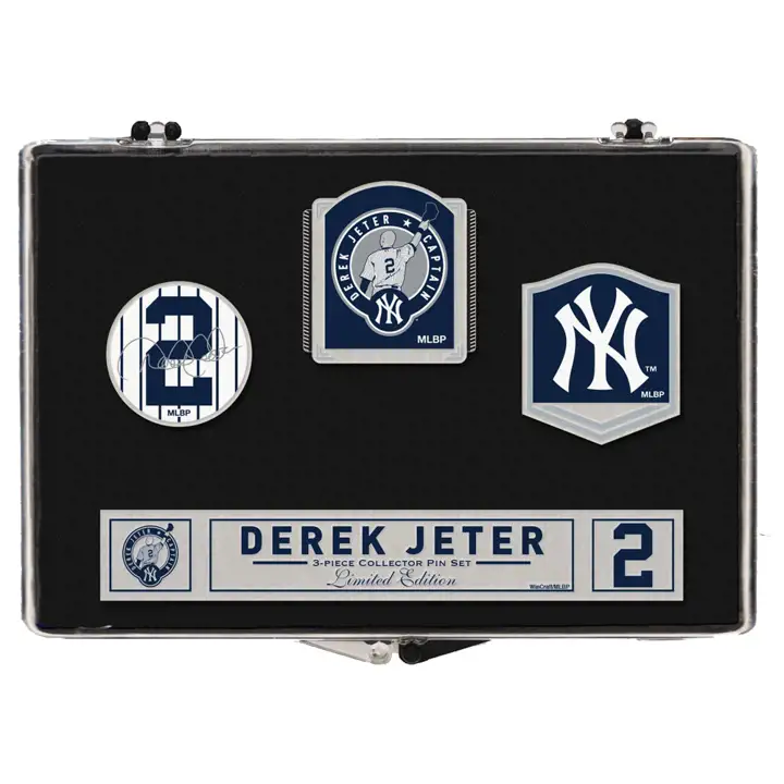 Ensemble d'épinglettes des Yankees – Événement Derek Jeter BLEU MARINE/ARGENT